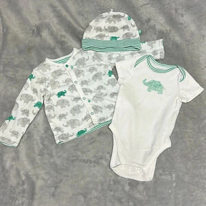 Offspring - 3 piece Elephant design  set. Size 9 months